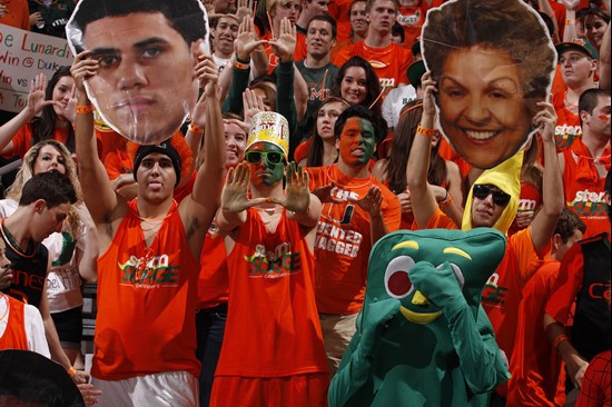 2012 Miami Hurricanes Men's Basketball vs North Carolina fans