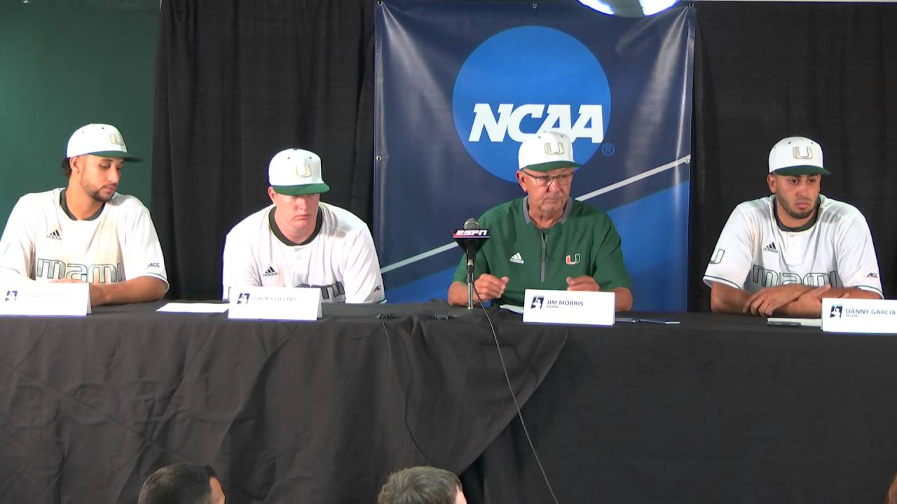 2016 NCAA Baseball Tournament - Coral Gables Regional | Miami Post Game Presser - Game 2 | 6.3.16