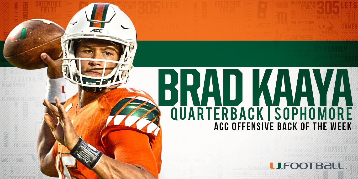 Kaaya Earns ACC Player of the Week Honors