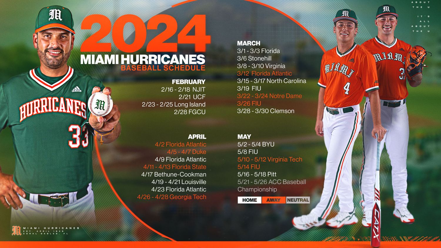 Hurricanes Unveil 2024 Baseball Schedule University of Miami Athletics