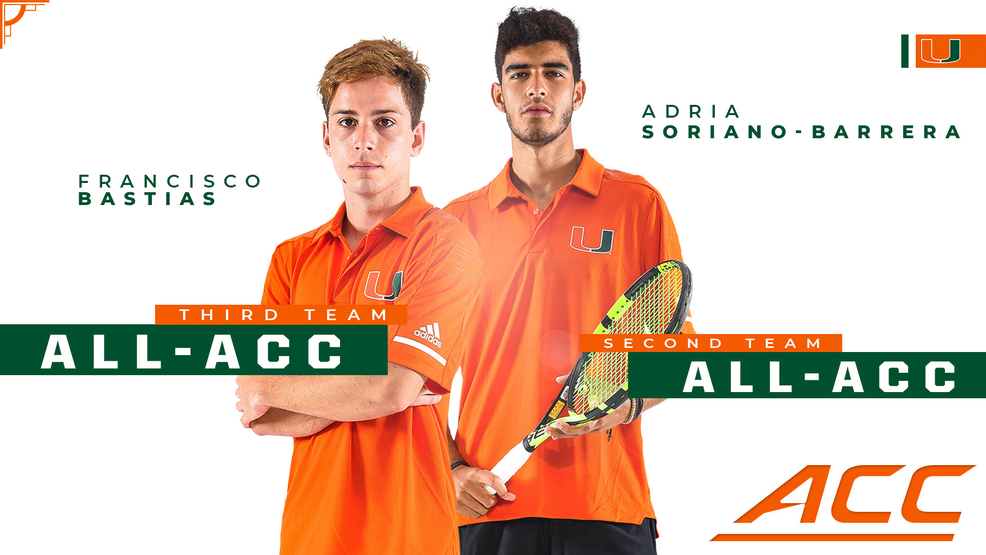 Soriano and Bastias Garner All-ACC Recognition