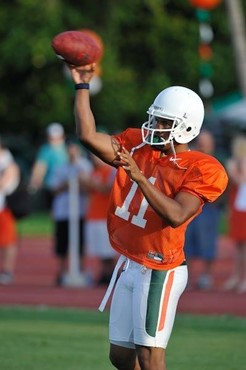 University of Miami Hurricanes Alonzo Highsmith #11 at Greentree practice fields training for the upcoming 2010 season. The practice was open for...