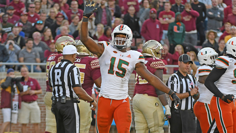 Greg Rousseau celebrates against FSU