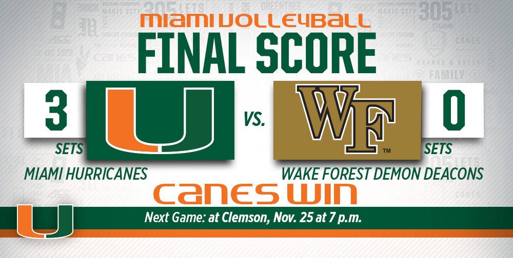 @CanesVB Sweeps Wake Forest in Home Finale