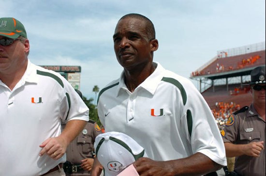 University of Miami head coach Randy Shannon and the Hurricanes beat Marshall by a final score of 31-3 at the Orange Bowl on September 1, 2007.