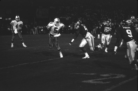 No. 2 Miami defeated No. 1 Oklahoma 20-14 in the 1988 Orange Bowl to win the 1987 national title.