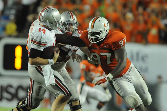 2011 Miami Hurricanes Football vs Ohio State Adewale Ojomo