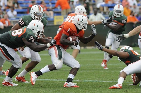 Storm Johnson at the 2011 Miami Hurricanes Spring Football Game @ Lockhart Stadium