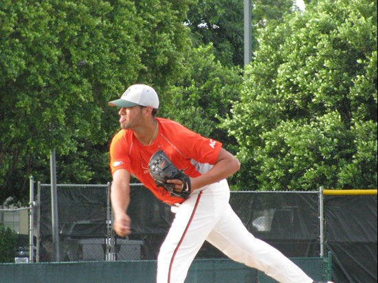 E.J. Encinosa at the Orange-Green World Series on Monday.