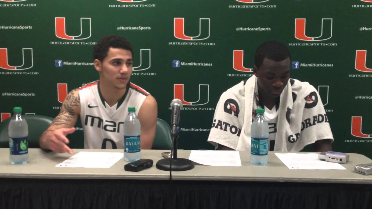 Shane Larkin and Durand Scott following UM's win over Charlotte