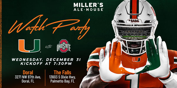 Join the Official Watch Party at Miller’s Ale House