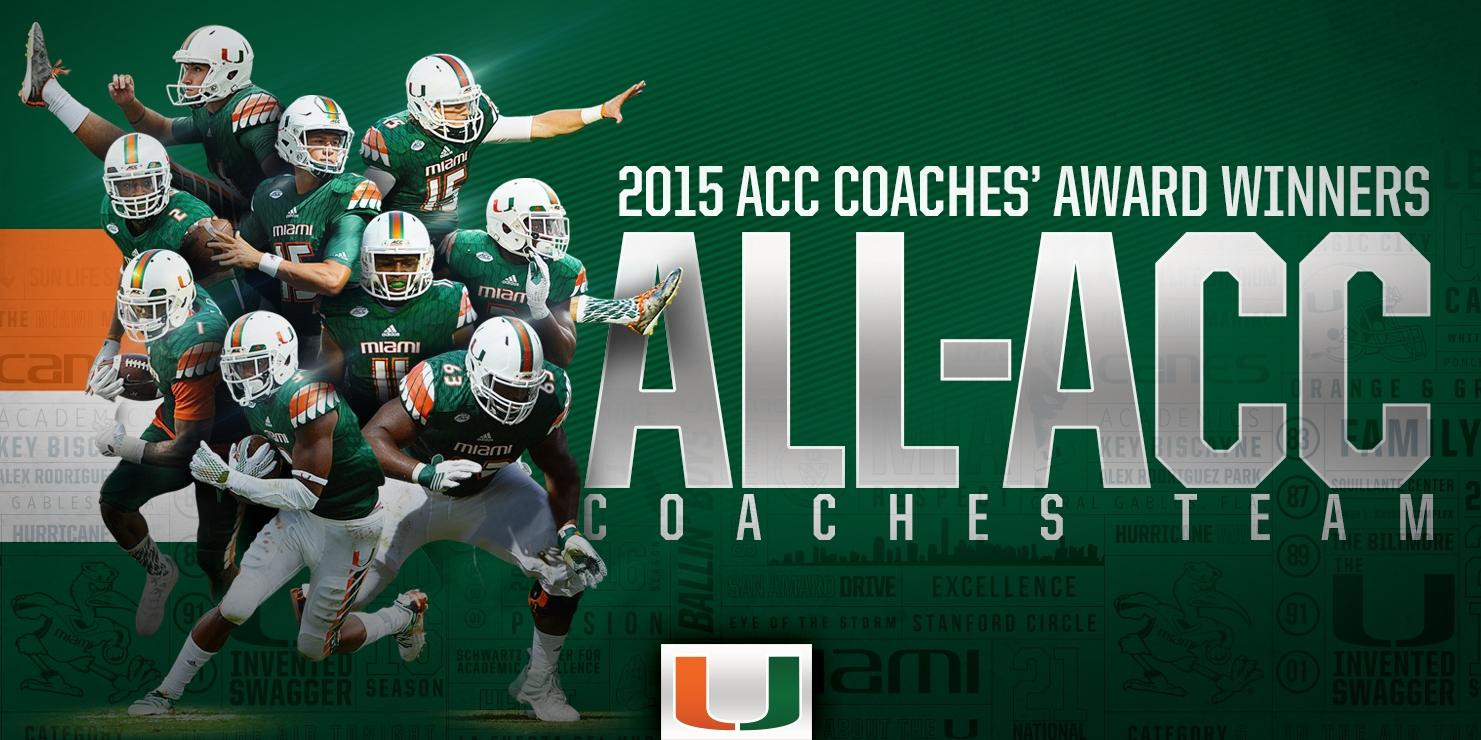 Nine Canes Selected to the All-ACC Coaches Team