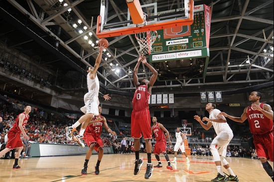 Shane Larkin, Kenny Kadji, DeQuan Jones; NC State