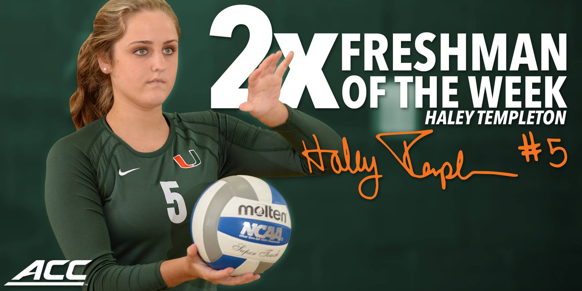 Haley Templeton Earns Second ACC FOTW Awrad