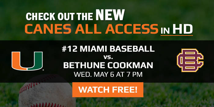 Watch @CanesBaseball tonight in HD for FREE