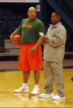 Assistant coach Jake Morton and head coach Frank Haith