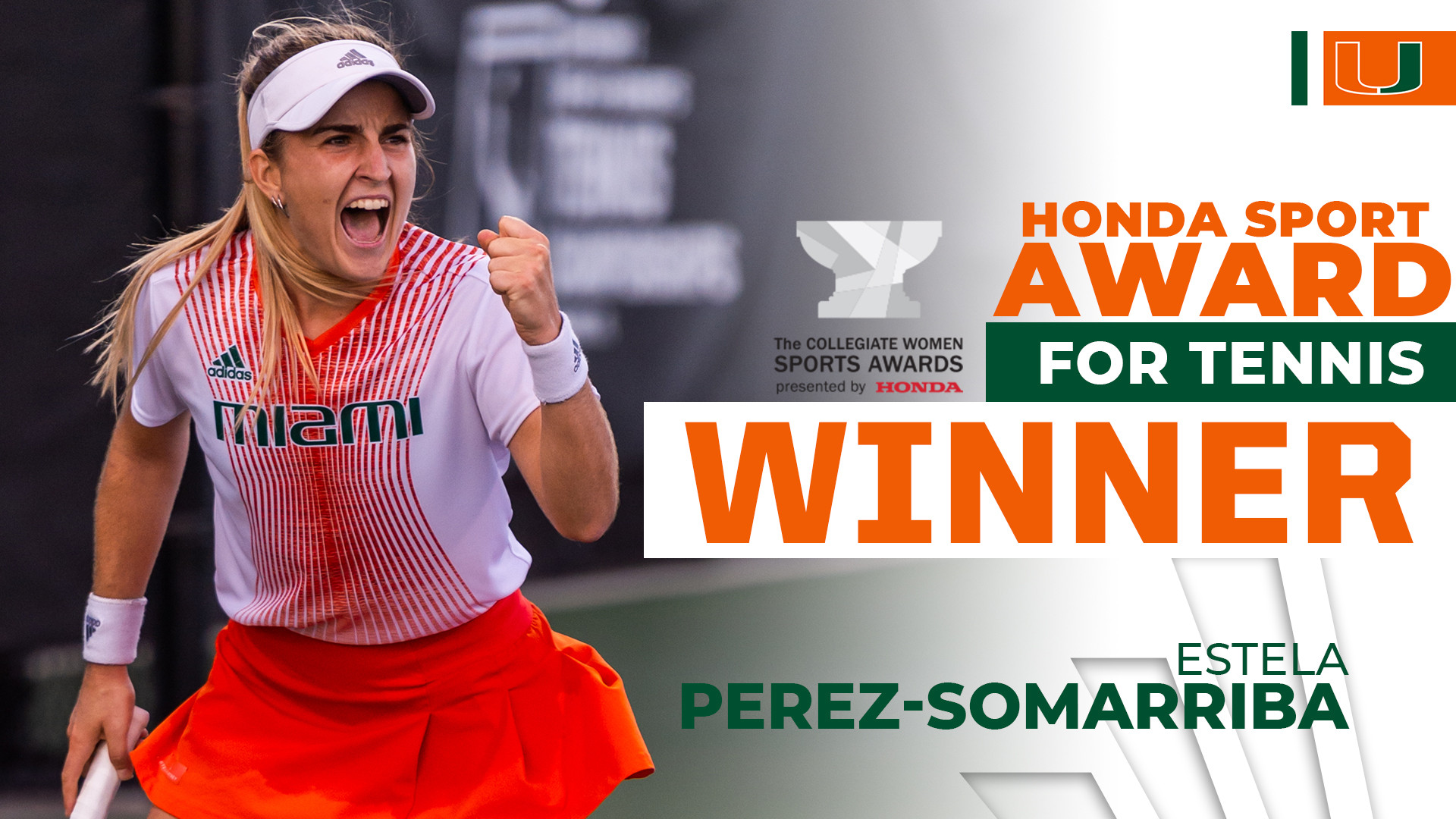 Perez-Somarriba Claims Honda Sport Award for Tennis