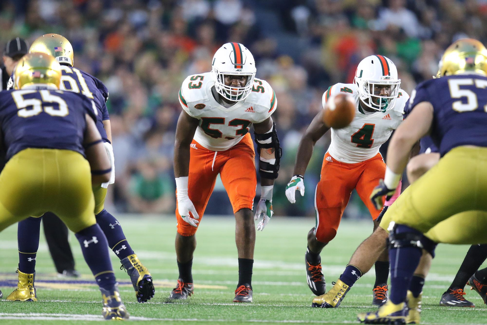 Miami Defense Focused on Irish Running Game