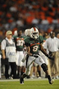 University of Miami Hurricanes defensive back DeMarcus Van Dyke #8 plays in a game against the Florida A&M Rattlers at Land Shark Stadium on October...