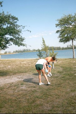 UM Staff, Coaches & Student Athletes volunteer at Amelia Earhart Park Community Service Project.