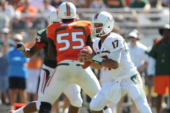 Stephen Morris - 2011 Miami Hurricanes Spring Football @ Spanish River High School