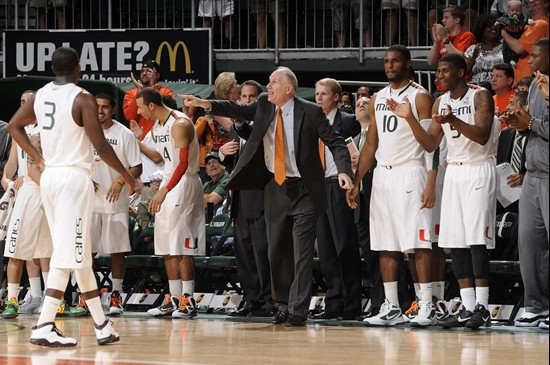 In his first year at The U, Coach Jim Larranaga led the Canes to a 78-62 victory over in-state rival Florida State at the BankUnited Center.