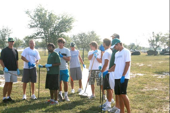 UM Staff, Coaches & Student Athletes volunteer at Amelia Earhart Park Community Service Project.