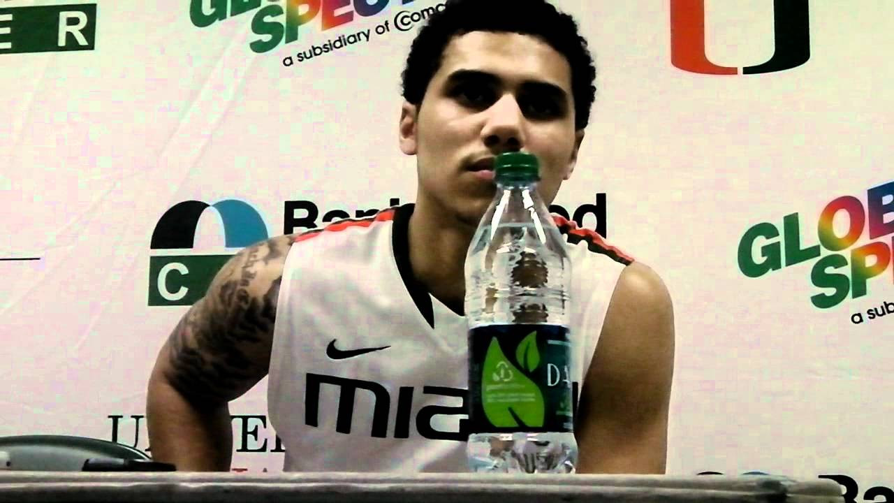 Miami players Shane Larkin and Kenny Kadji talk post game