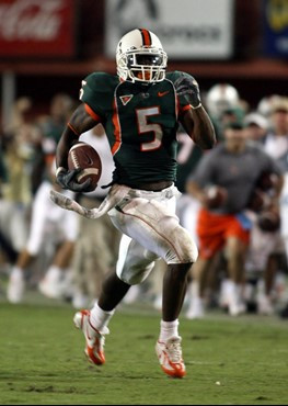 Javarris James breaks away on a run in the third quarter. (AP Photo/Luis M. Alvarez)