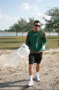 UM Staff, Coaches & Student Athletes volunteer at Amelia Earhart Park Community Service Project.