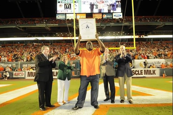 2011 Miami Hurricanes Football vs Ohio State Russell Maryland Donna Shalala Shawn Eichorst