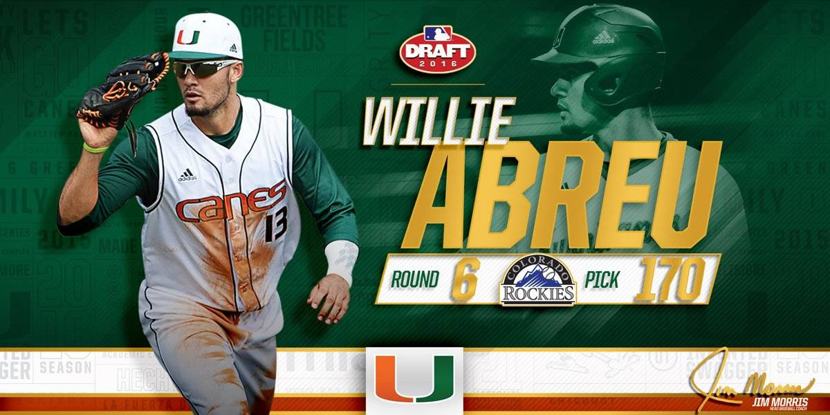 Abreu Selected by Colorado Rockies in Sixth Round