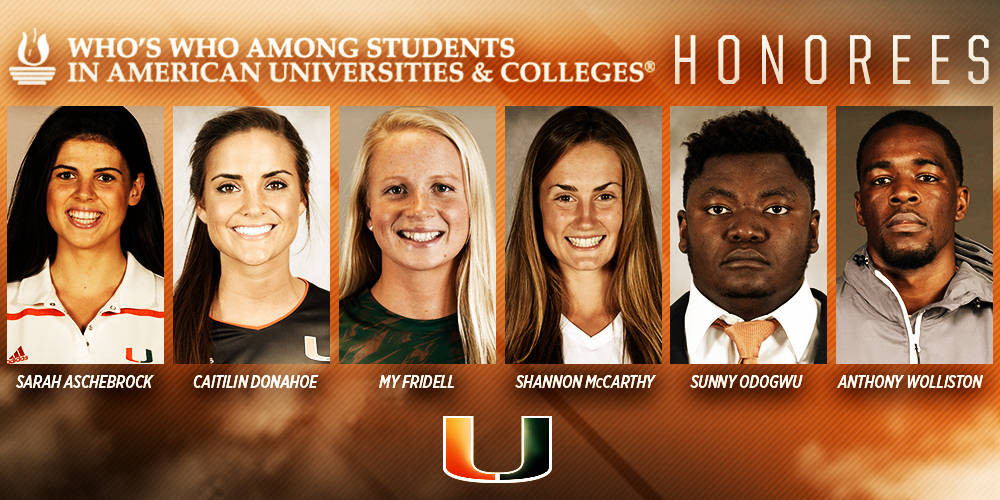 Six Canes Garner "Who's Who Among Students" Honors