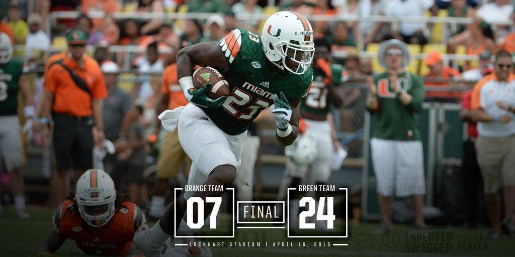 Green Beats Orange, 24-7, in Spring Game