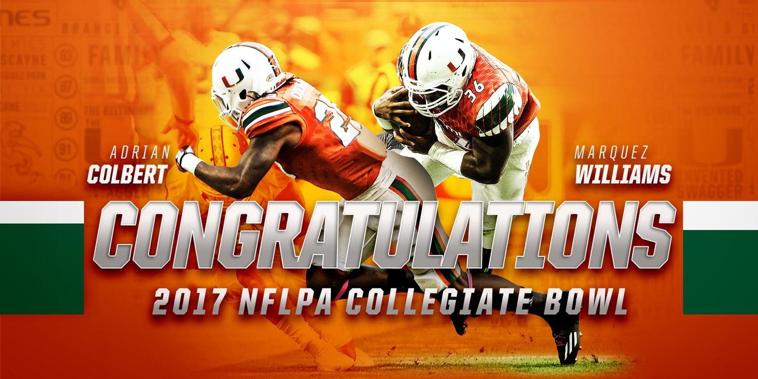 Williams and Colbert to Take Part in the 2017 NFLPA Collegiate Bowl