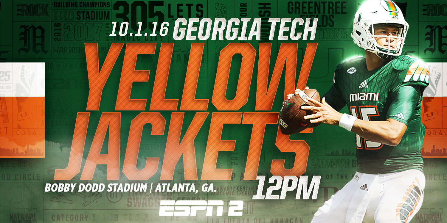 No. 14 Canes Face Georgia Tech in First ACC Game