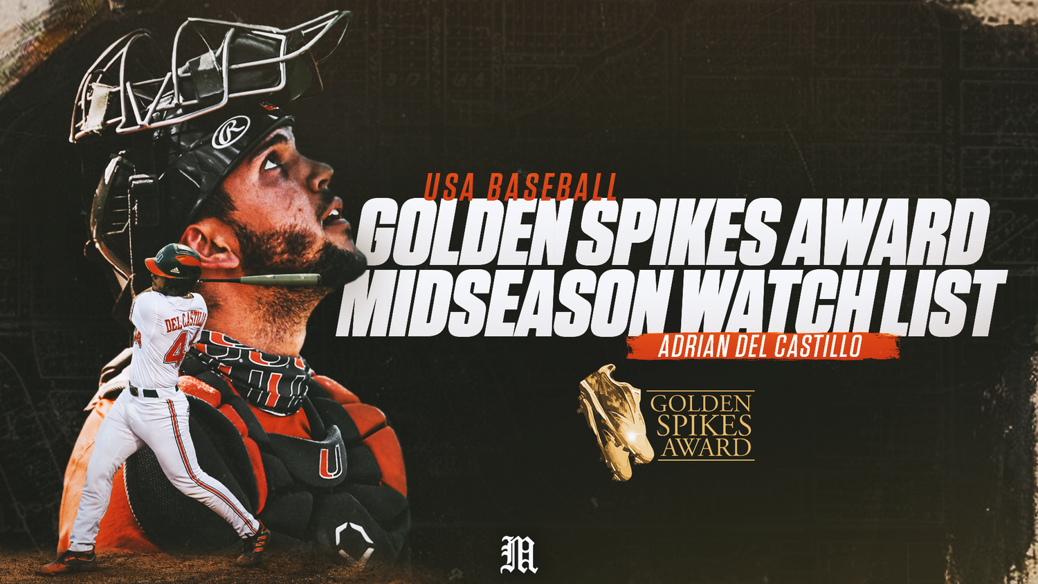 Del Castillo Named to Golden Spikes Award Midseason Watch List