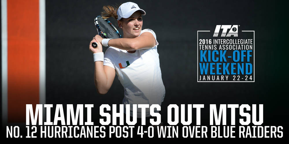 @CanesWTennis Blanks MTSU in First Dual Match