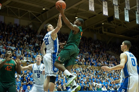 05 February 2012   Miami vs. Duke, from Cameron Indoor Stadium in Durham, NC.