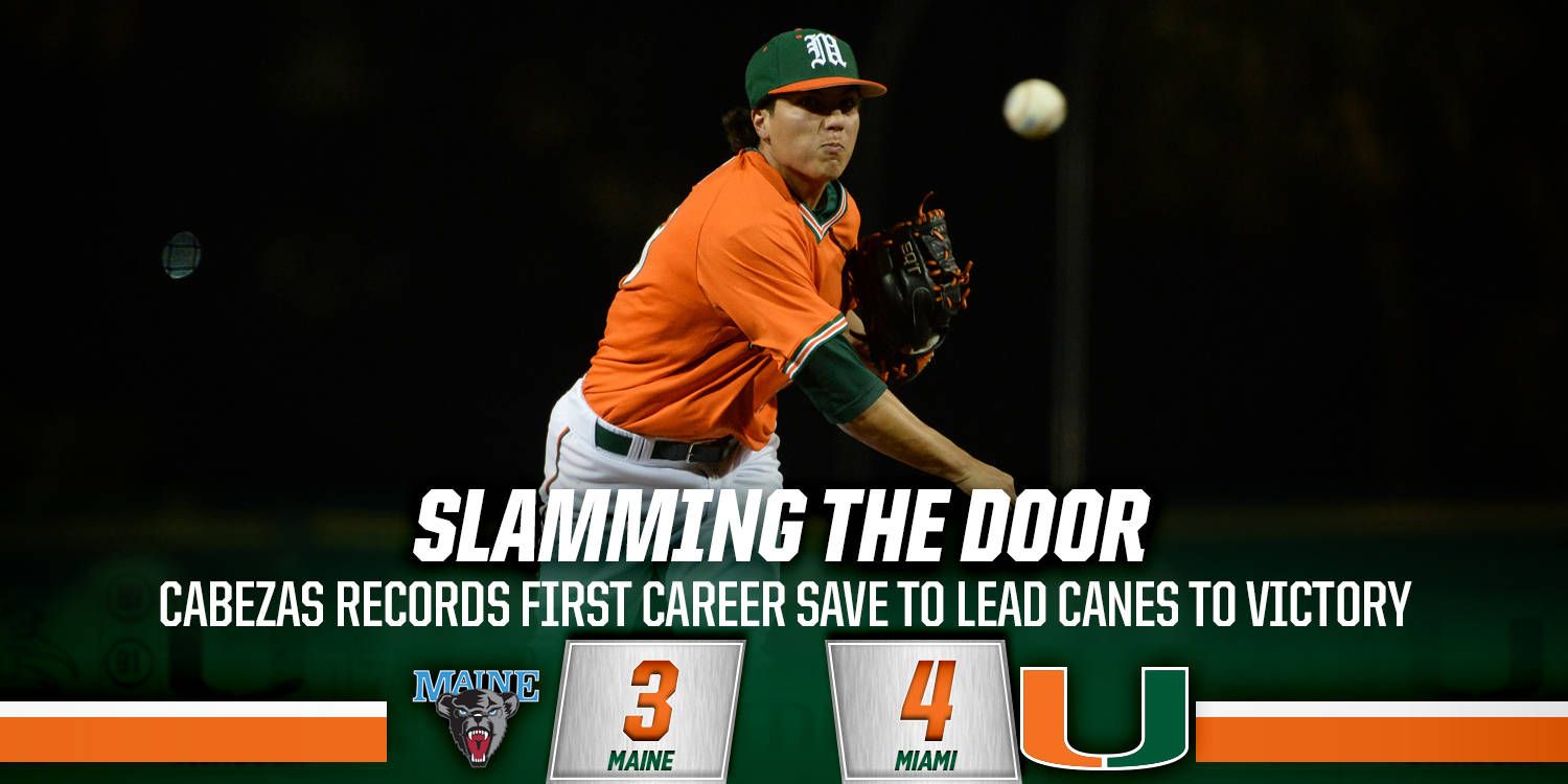 Cabezas Helps Canes Earn 4-3 Win Over Maine