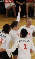 Miami vs. UNC Volleyball Match Moved to 7 p.m.