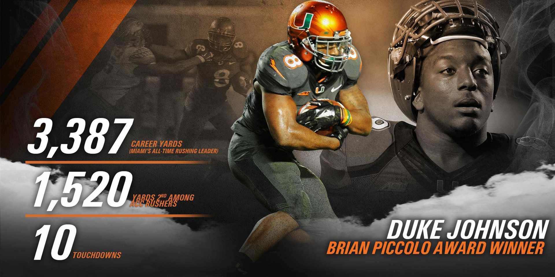 Duke Johnson Wins Brian Piccolo Award