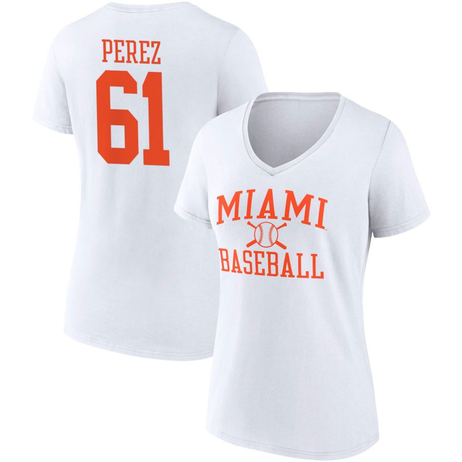 Women's Fanatics Branded White Miami Hurricanes Baseball T-Shirt