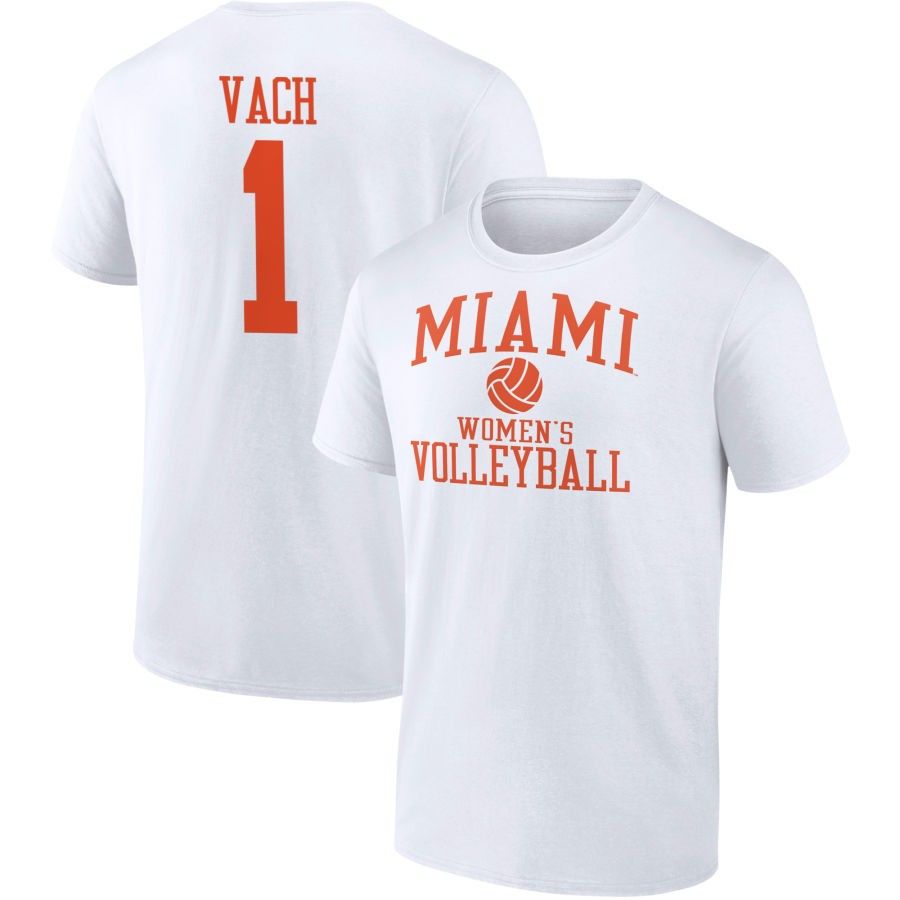 Men's Fanatics Branded White Miami Hurricanes Volleyball T-Shirt