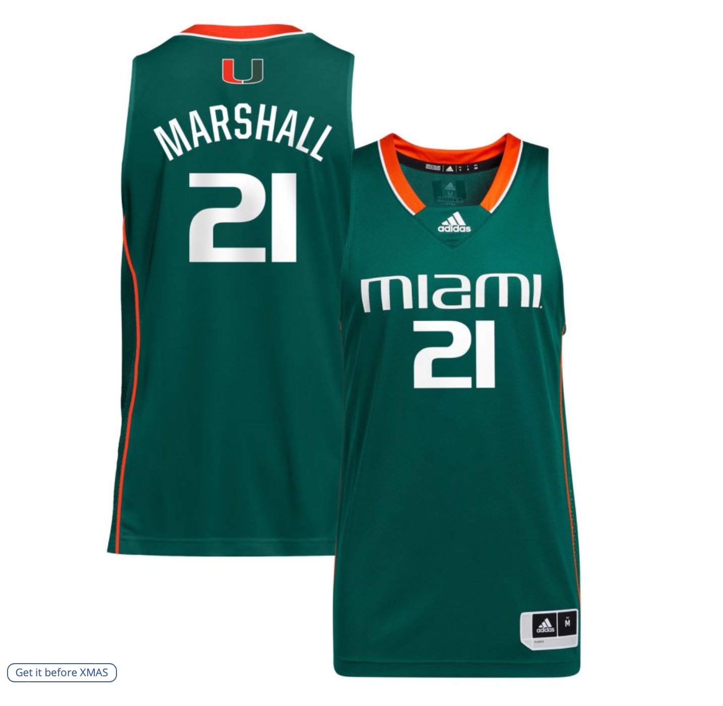 adidas Green Miami Hurricanes Women's Basketball Jersey