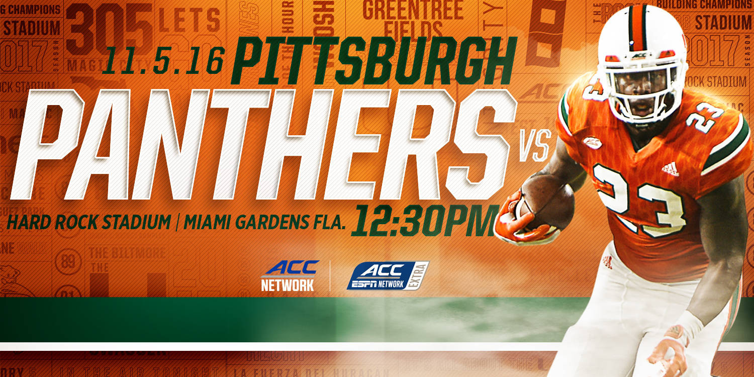 Canes Football Hosts Pitt in Homecoming Game