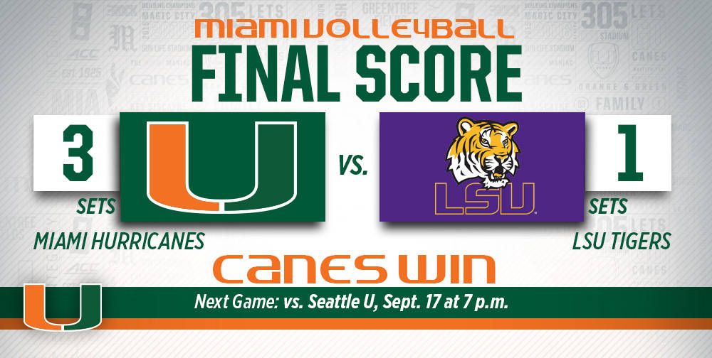 @CanesVB Closes Tourney with Win over LSU