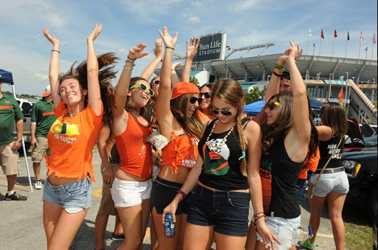 Tailgating at SunLife Stadium before a game against the Bethune Cookman Wildcats at Sun Life Stadium on October 1, 2011.  Photo by Steven Murphy