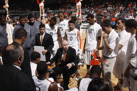 Garrius Adams, Coach Jim Larranaga, Shane Larkin, Kenny Kadji, Eric Swoope; Memphis