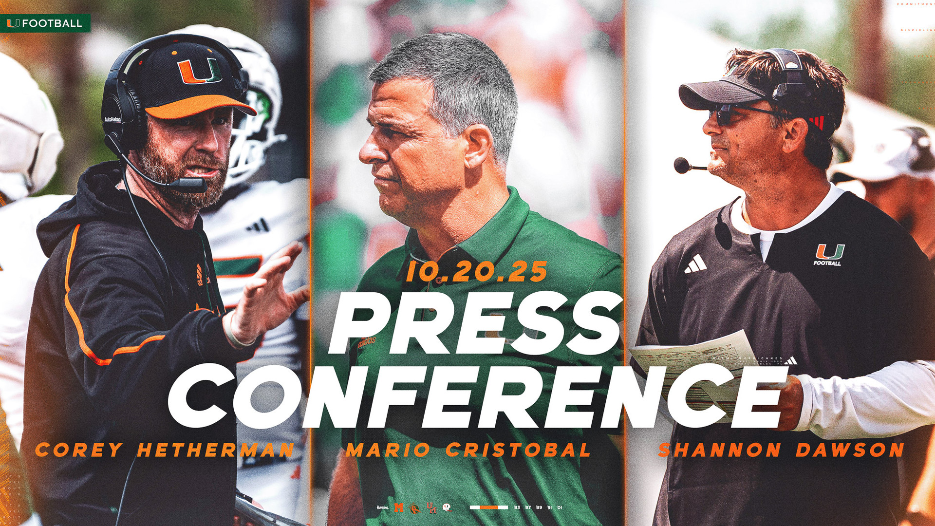 Miami Hurricanes Football Weekly Media Availability | 3:00 PM | 10.20.25